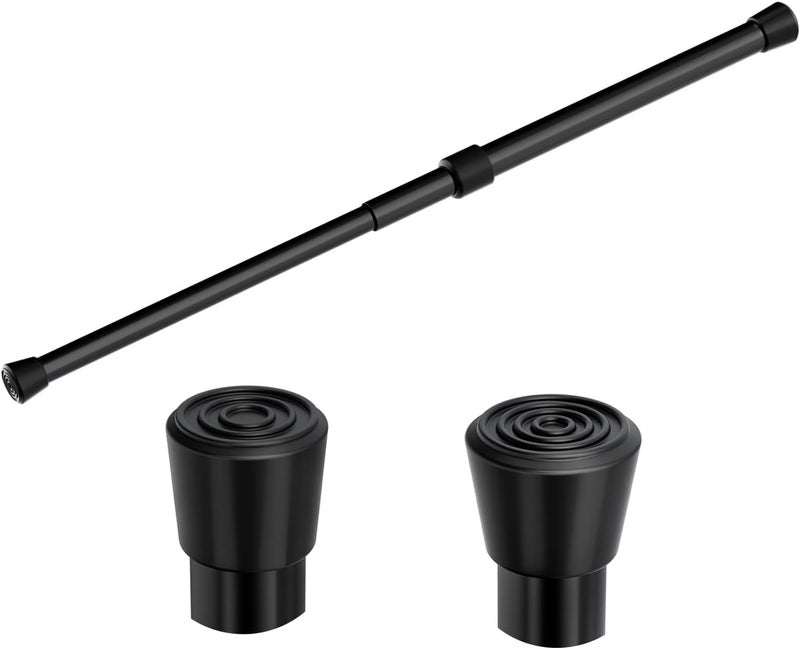 WindBreath Spring Tension Rods 29-42 Inches Adjustable Small Short Curtain Rod No Drill Anti-slip for Windows,Kitchen,Bathroom,Doors,Closet,Doorway 30 to 41 inch (Black) - Image 1